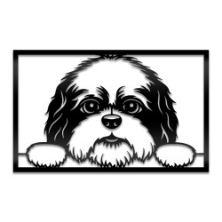 Cuadro perro asomándose