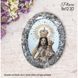 Placa oval funeraria 3D