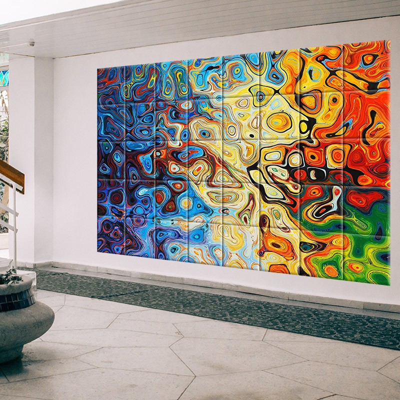 Mural con azulejos de 20x20 cm.