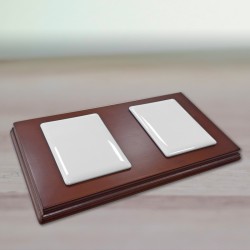 Pack - 2 placas rectangulares personalizada sobre base de madera