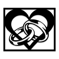 Cuadro corazón con anillos